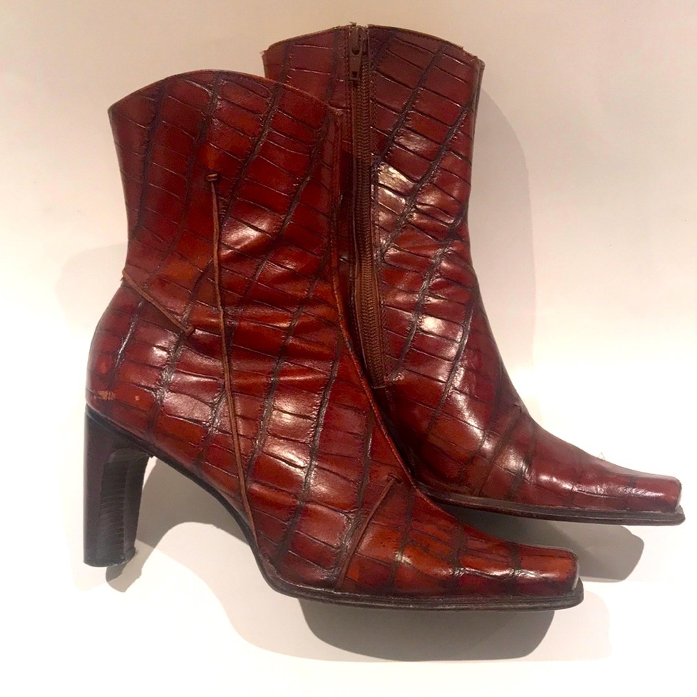 Leather Croco boots